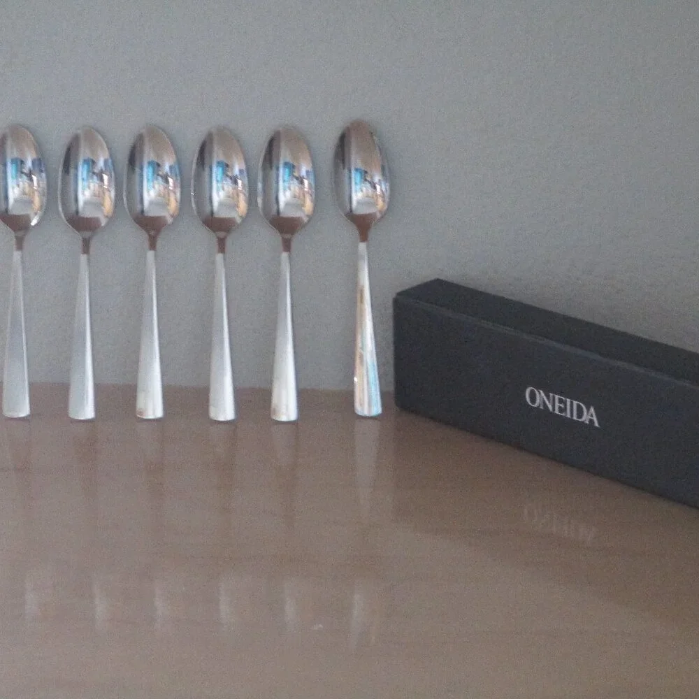Oneida Nocha Everyday Flatware Teaspoon Set of 6 18/0 Stainless Steel Set New